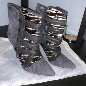 Isabel Marant Suede Zebra Printed Leather Boots